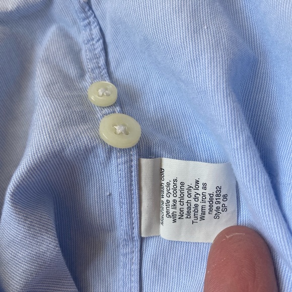 J Crew Shirtings Cotton Long Sleeve Light Blue Men's Shirt with White Collar S - Picture 9 of 16